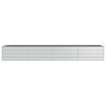 vidaXL Ζαρντινιέρα Υπερυψωμένη Ασημί 320x80x45 εκ. Γαλβανισμ. Χάλυβας