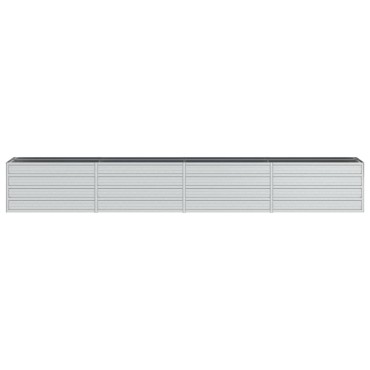 vidaXL Ζαρντινιέρα Υπερυψωμένη Ασημί 320x40x45 εκ. Γαλβανισμ. Χάλυβας
