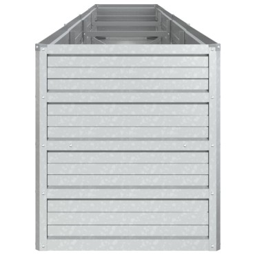 vidaXL Ζαρντινιέρα Υπερυψωμένη Ασημί 320x40x45 εκ. Γαλβανισμ. Χάλυβας