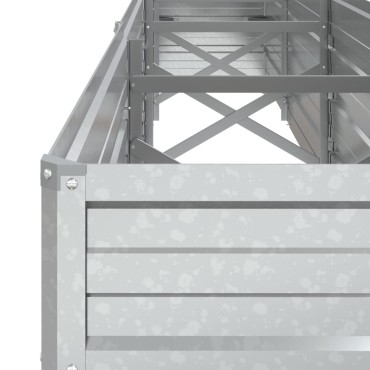 vidaXL Ζαρντινιέρα Υπερυψωμένη Ασημί 320x40x45 εκ. Γαλβανισμ. Χάλυβας