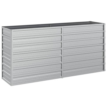 vidaXL Ζαρντινιέρα Υπερυψωμένη Ασημί 160x40x77 εκ. Γαλβανισμ. Χάλυβας
