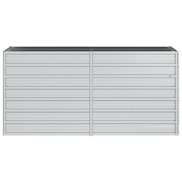 vidaXL Ζαρντινιέρα Υπερυψωμένη Ασημί 160x40x77 εκ. Γαλβανισμ. Χάλυβας