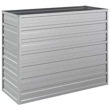 vidaXL Ζαρντινιέρα Υπερυψωμένη Ασημί 100x40x77 εκ. Γαλβανισμ. Χάλυβας