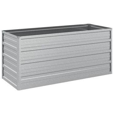 vidaXL Ζαρντινιέρα Υπερυψωμένη Ασημί 100x40x45 εκ. Γαλβανισμ. Χάλυβας
