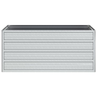 vidaXL Ζαρντινιέρα Υπερυψωμένη Ασημί 100x40x45 εκ. Γαλβανισμ. Χάλυβας
