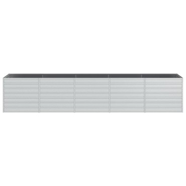 vidaXL Ζαρντινιέρα Υπερυψωμένη Ασημί 400x80x77 εκ. Γαλβανισμ. Χάλυβας