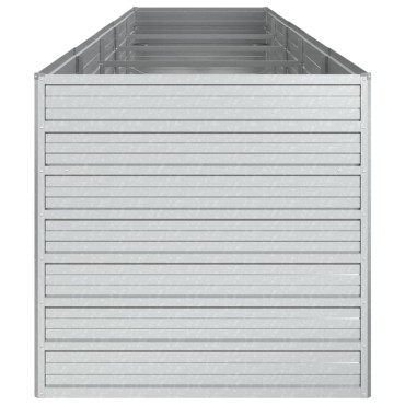 vidaXL Ζαρντινιέρα Υπερυψωμένη Ασημί 400x80x77 εκ. Γαλβανισμ. Χάλυβας
