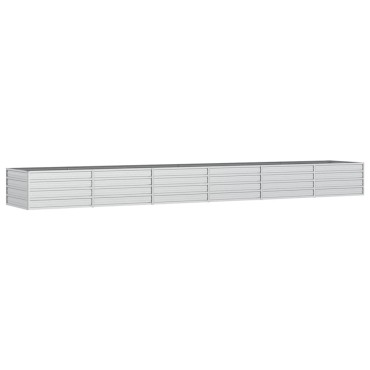 vidaXL Ζαρντινιέρα Υπερυψωμένη Ασημί 480x80x45 εκ. Γαλβανισμ. Χάλυβας