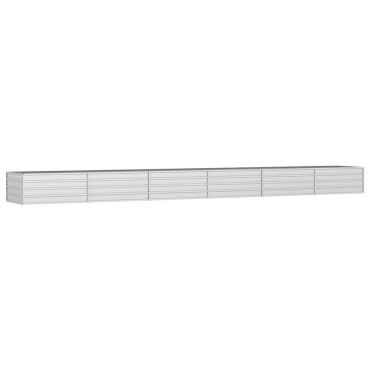 vidaXL Ζαρντινιέρα Υπερυψωμένη Ασημί 600x80x45 εκ. Γαλβανισμ. Χάλυβας