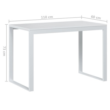 vidaXL Γραφείο Υπολογιστή Λευκό 110x60x73cm από Μοριοσανίδα 1 τεμ.