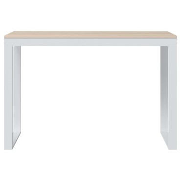 vidaXL Γραφείο Υπολογιστή Λευκό/Δρυς 110x60x73cm από Μοριοσανίδα 1 τεμ.