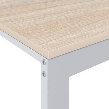 vidaXL Γραφείο Υπολογιστή Λευκό/Δρυς 110x60x73cm από Μοριοσανίδα 1 τεμ.