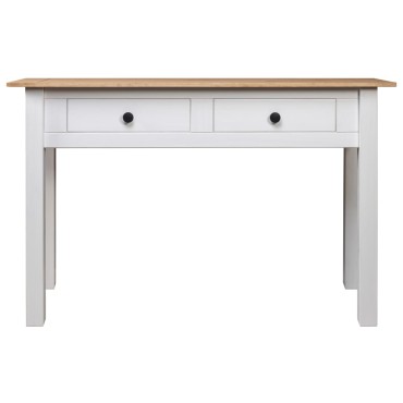 vidaXL Κονσόλα Τραπ. Λευκό 110x40x72cm Μασίφ Ξύλο Πεύκου Σειρά Panama 1 τεμ.