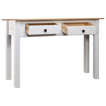 vidaXL Κονσόλα Τραπ. Λευκό 110x40x72cm Μασίφ Ξύλο Πεύκου Σειρά Panama 1 τεμ.