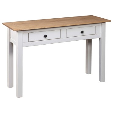 vidaXL Κονσόλα Τραπ. Λευκό 110x40x72cm Μασίφ Ξύλο Πεύκου Σειρά Panama 1 τεμ.