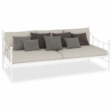 vidaXL Πλαίσιο για Καναπέ - Κρεβάτι Λευκό 90x200cm Μεταλλικό 1 τεμ. - Μονό