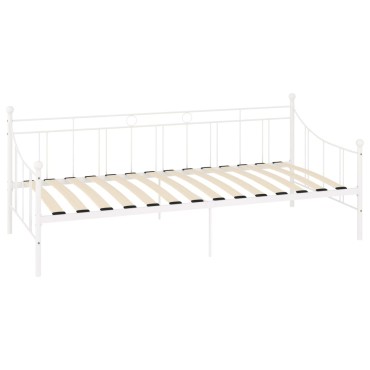 vidaXL Πλαίσιο για Καναπέ - Κρεβάτι Λευκό 90x200cm Μεταλλικό 1 τεμ. - Μονό