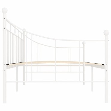 vidaXL Πλαίσιο για Καναπέ - Κρεβάτι Λευκό 90x200cm Μεταλλικό 1 τεμ. - Μονό