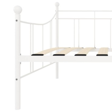 vidaXL Πλαίσιο για Καναπέ - Κρεβάτι Λευκό 90x200cm Μεταλλικό 1 τεμ. - Μονό