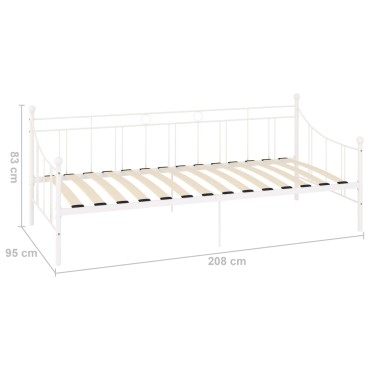 vidaXL Πλαίσιο για Καναπέ - Κρεβάτι Λευκό 90x200cm Μεταλλικό 1 τεμ. - Μονό