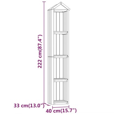 vidaXL Αποθήκη Εργαλείων Κήπου 40x33x222 εκ. Εμποτισμένο Ξύλο Πεύκου