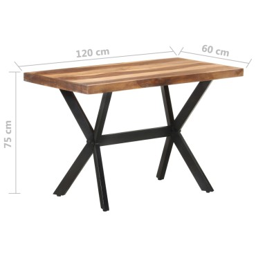 vidaXL Τραπεζαρία 120x60x75cm Μασίφ Ξύλο & Μελί Φινίρισμα 1 τεμ.