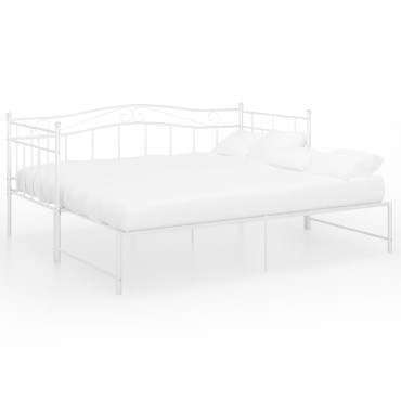 vidaXL Πλαίσιο για Καναπέ - Κρεβάτι Λευκό 90x200cm Μεταλλικό 1 τεμ. - Μονό