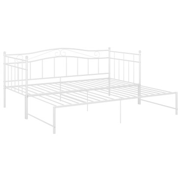 vidaXL Πλαίσιο για Καναπέ - Κρεβάτι Λευκό 90x200cm Μεταλλικό 1 τεμ. - Μονό