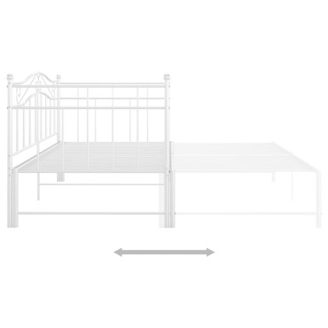 vidaXL Πλαίσιο για Καναπέ - Κρεβάτι Λευκό 90x200cm Μεταλλικό 1 τεμ. - Μονό
