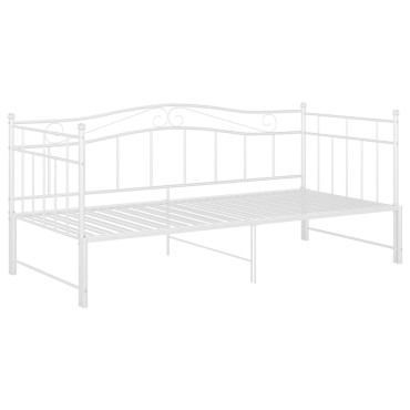 vidaXL Πλαίσιο για Καναπέ - Κρεβάτι Λευκό 90x200cm Μεταλλικό 1 τεμ. - Μονό