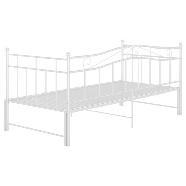vidaXL Πλαίσιο για Καναπέ - Κρεβάτι Λευκό 90x200cm Μεταλλικό 1 τεμ. - Μονό