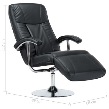 vidaXL Πολυθρόνα Μαύρη από Συνθετικό Δέρμα 68x89x112cm 1 τεμ.