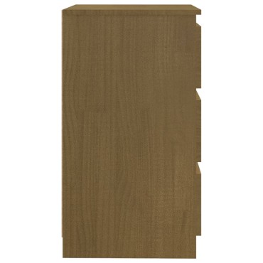 vidaXL Κομοδίνα 2 τεμ. Καφέ Μελί 60x36x64cm από Μασίφ Ξύλο Πεύκου