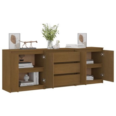 vidaXL Βοηθητικό Nτουλάπι Καφέ Μελί 180x36x65cm από Μασίφ Ξύλο Πεύκου 1 τεμ.