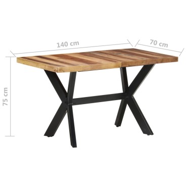vidaXL Τραπεζαρία 140x70x75cm Μασίφ Ξύλο & Μελί Φινίρισμα 1 τεμ.