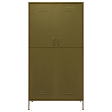 vidaXL Ντουλάπα Πράσινο Λαδί 90x50x180cm από Ατσάλι 1 τεμ.