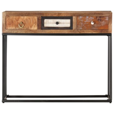 vidaXL Τραπέζι Κονσόλα Χρυσό 90x30x75cm Μασίφ Ανακυκλωμένο Ξύλο 1 τεμ.