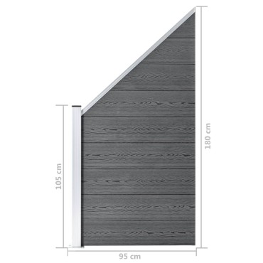 vidaXL Πάνελ Περίφραξης Γκρι 105x(105-180)cm από WPC