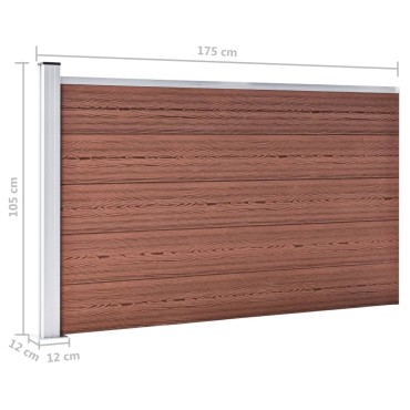vidaXL Πάνελ Περίφραξης Καφέ 175x105cm από WPC