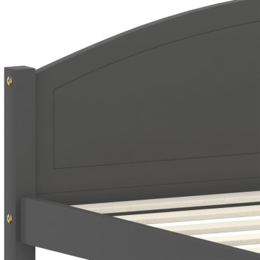 vidaXL Πλαίσιο Κρεβατιού Σκούρο Γκρι 160x200 εκ. από Μασίφ Ξύλο Πεύκου