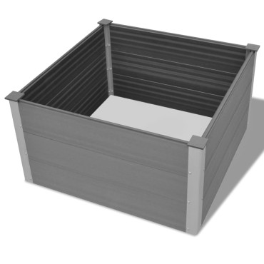 vidaXL Ζαρντινιέρα Υπερυψωμένη Γκρι 100 x 100 x 54 εκ. από WPC