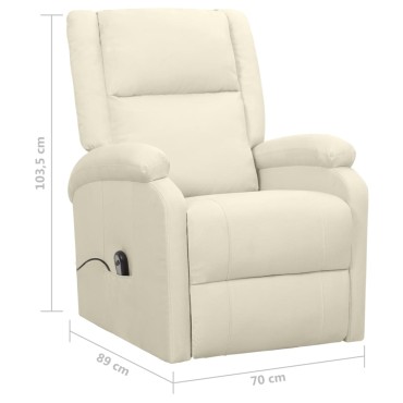 vidaXL Πολυθρόνα με Ανύψωση Κρεμ Υφασμάτινη 70x89x103,5cm 1 τεμ.
