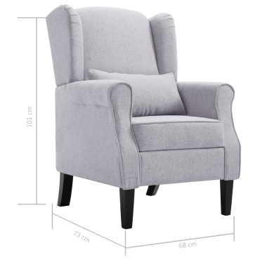 vidaXL Πολυθρόνα Ανοιχτό Γκρι Υφασμάτινη 68x73x101cm 1 τεμ.