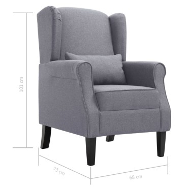 vidaXL Πολυθρόνα Σκούρο Γκρι Υφασμάτινη 68x73x101cm 1 τεμ.