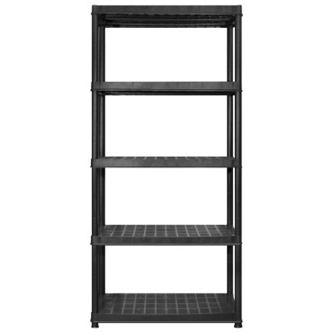 vidaXL Ραφιέρα Αποθήκευσης 5 Επιπέδων Μαύρη 183x45,7x185 εκ. Πλαστική
