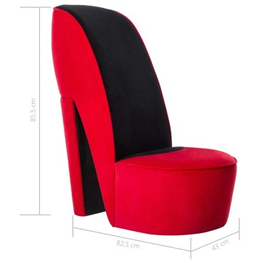 vidaXL Κάθισμα Γόβα Κόκκινο από Βελούδο 43x82,5x85,5cm 1 τεμ.