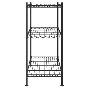 vidaXL Ραφιέρα Αποθήκευσης 3 Επιπέδων Μαύρη 60 x 35 x 76 εκ. 150 κιλά