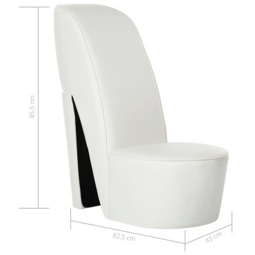 vidaXL Κάθισμα Γόβα Λευκό από Συνθετικό Δέρμα 43x82,5x85,5cm 1 τεμ.
