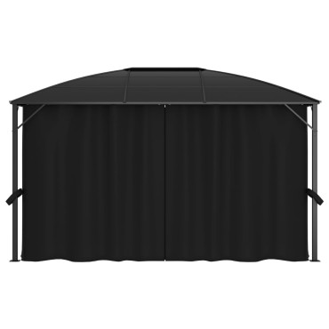 vidaXL Κιόσκι με Κουρτίνες Ανθρακί 400 x 300 x 265 εκ.