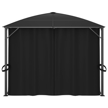 vidaXL Κιόσκι με Κουρτίνες Ανθρακί 400 x 300 x 265 εκ.